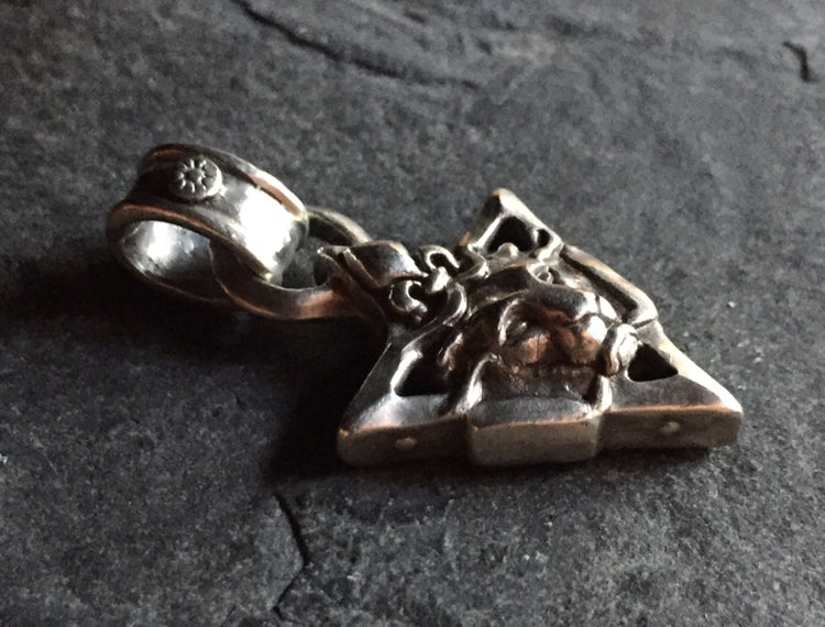 Pendant - Sterling Silver Lion face with Fleur de LIs by Roman Paul