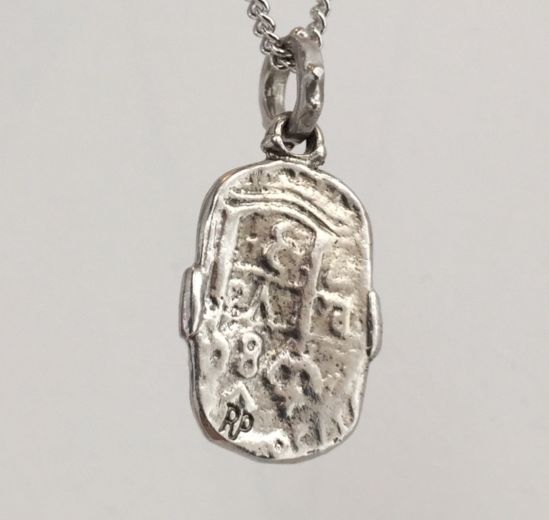 Silver 27 Diamonds Skull Shield plated with platinum