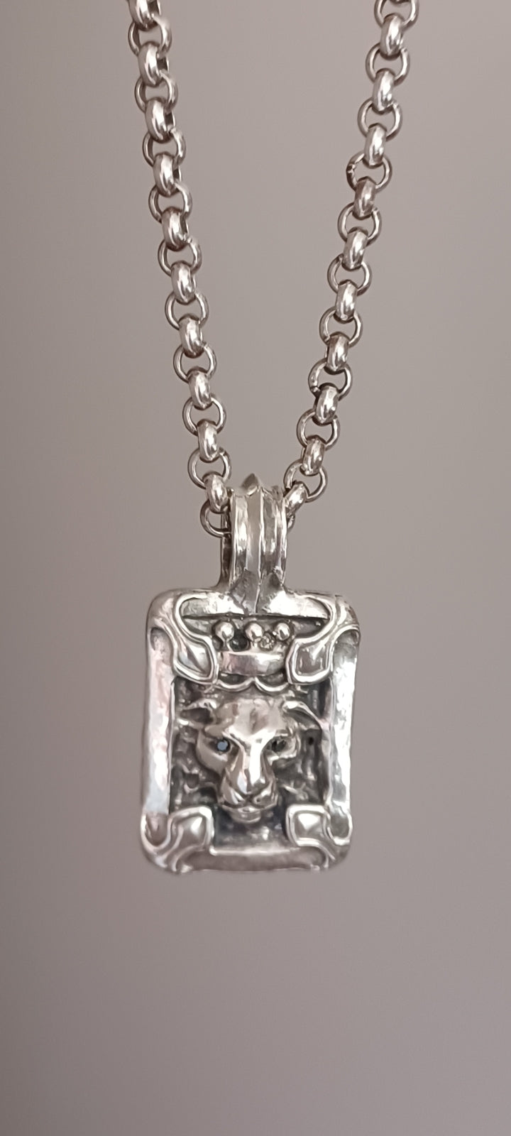 Necklace - Lion King with Black Diamond Eyes
