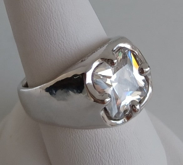 Ring - Signet Diamond Cut CZ