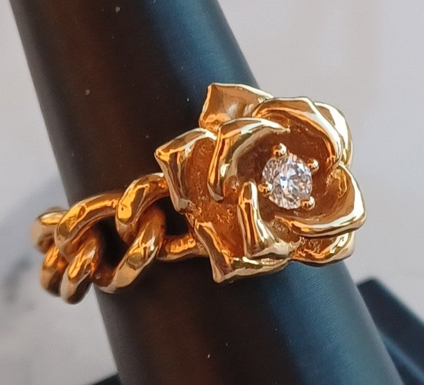 Ring - Rose & Diamond