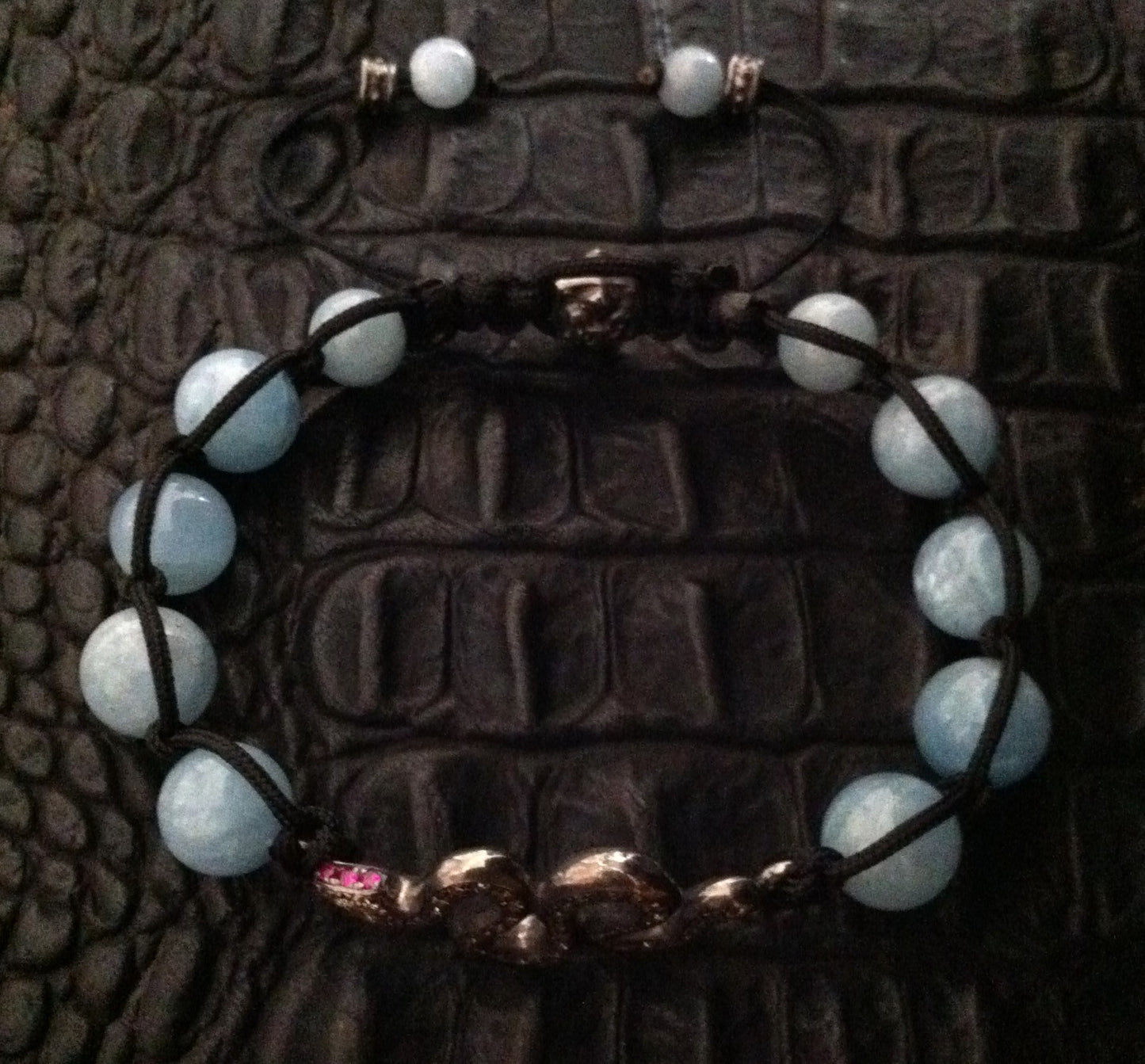 Silver Snake Diamonds & Rubies w Aquamarine by RP