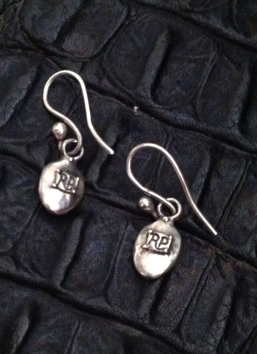 Sterling Silver Oval Frame Cross Hook Earrings