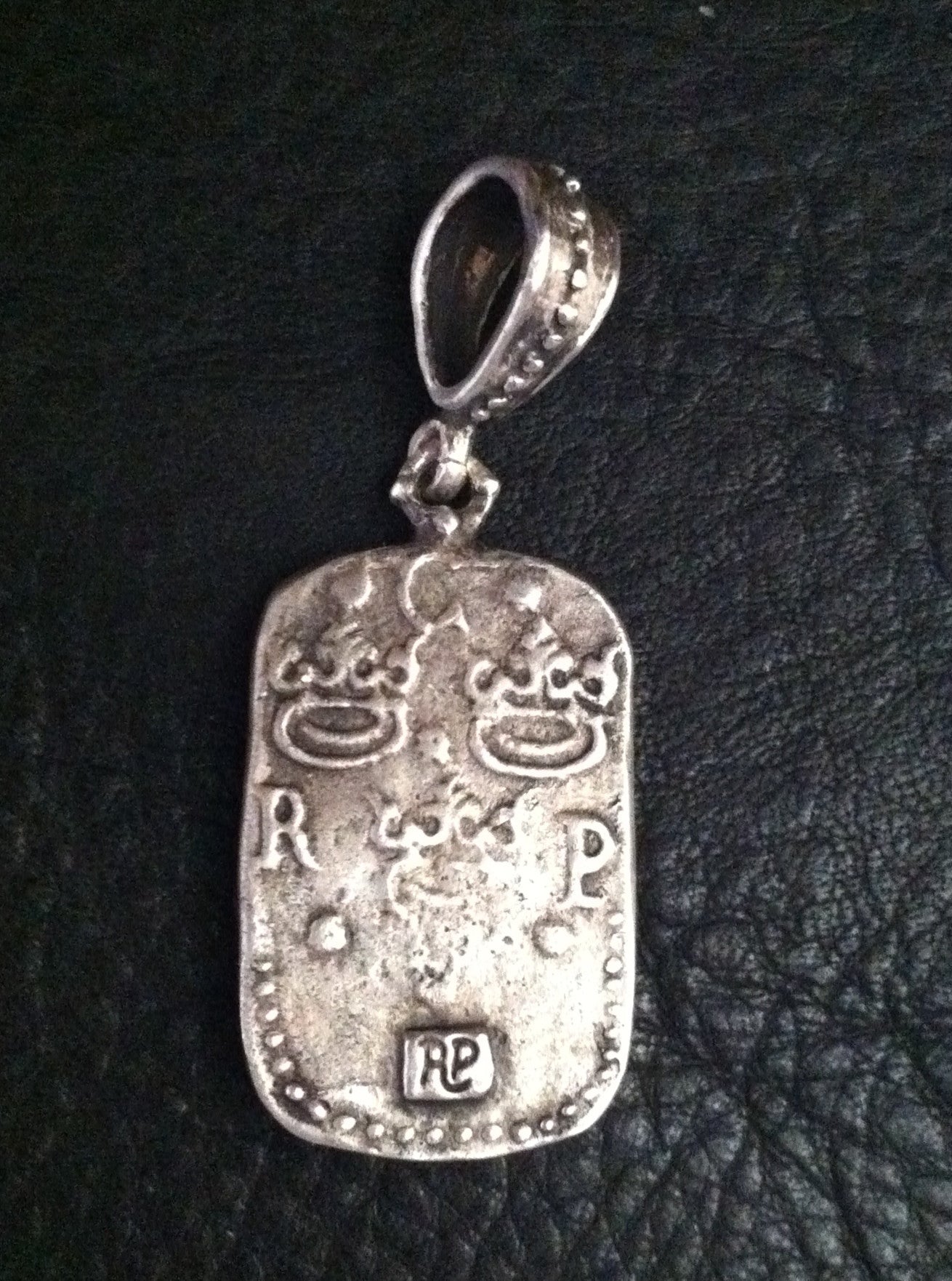 Sterling Silver Royal Fleur De Lis Cross Dog Tag Pendant