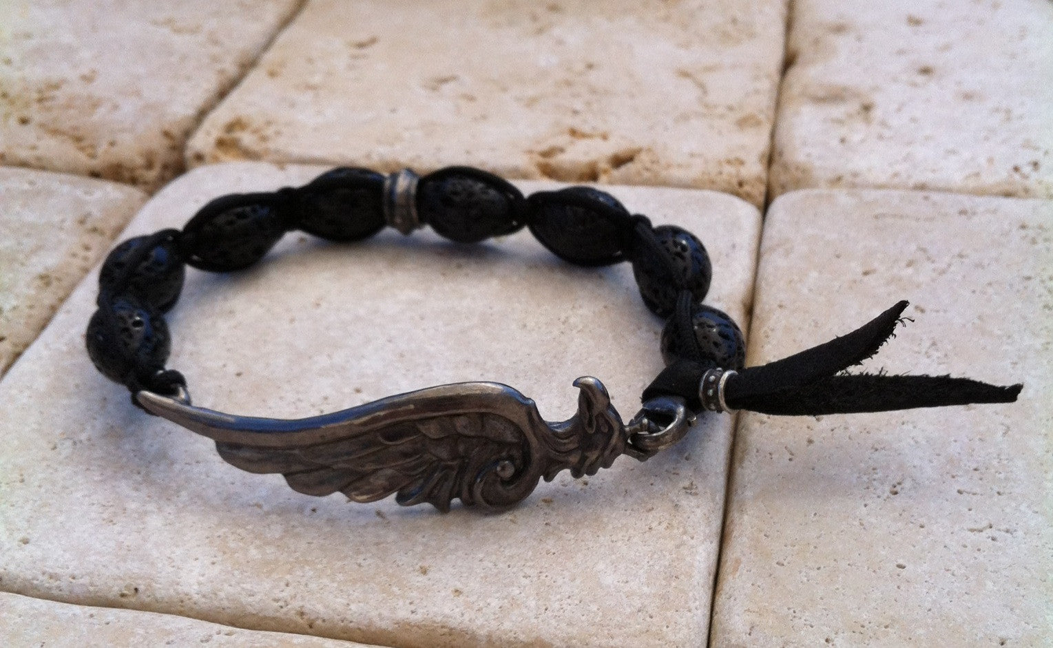 Bracelet - Silver Eagle Head & Wing by Roman Paul