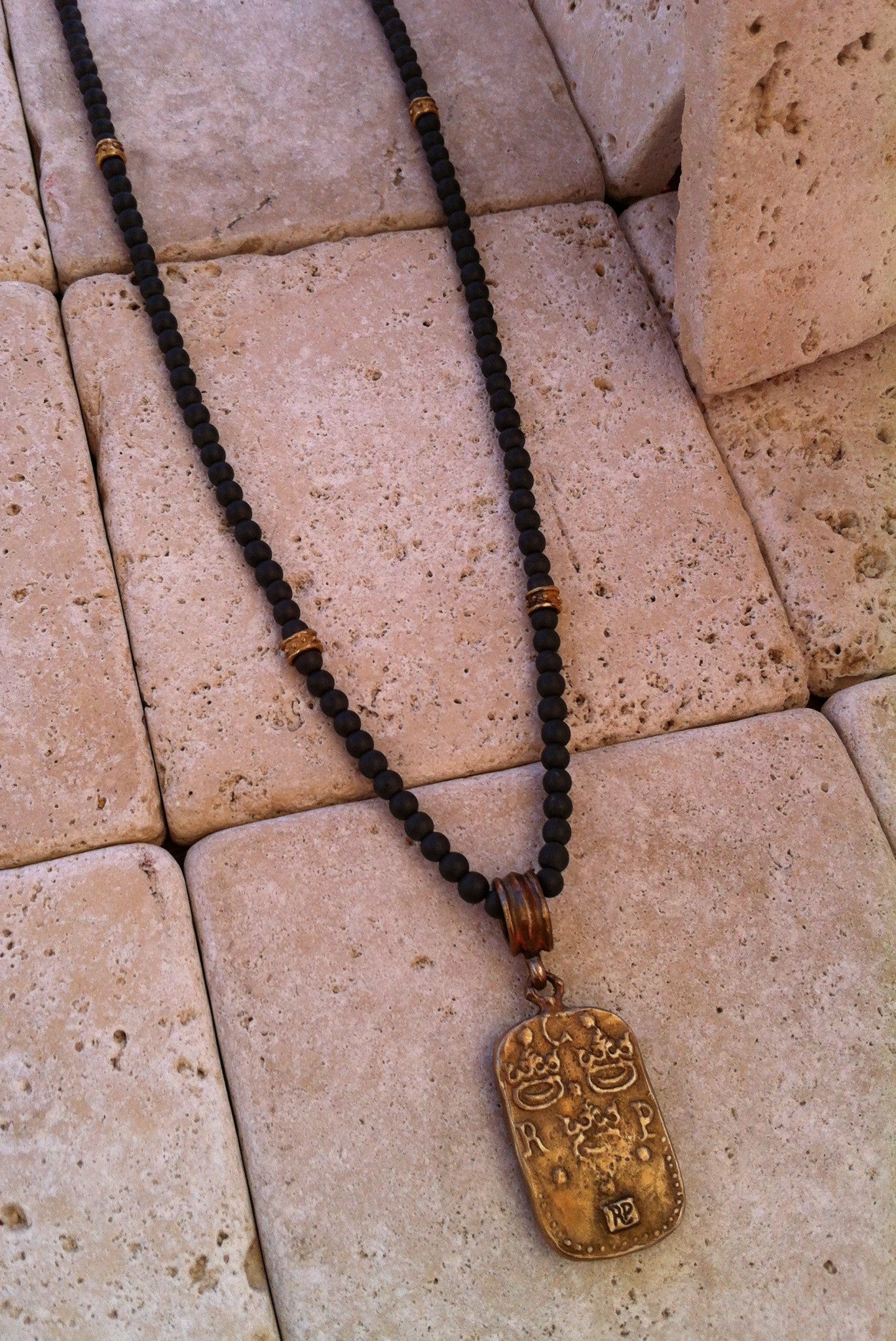 Necklace - Bronze Cross Dog Tag