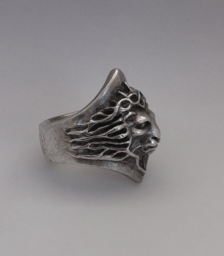 Sterling Silver Lion Head Ring