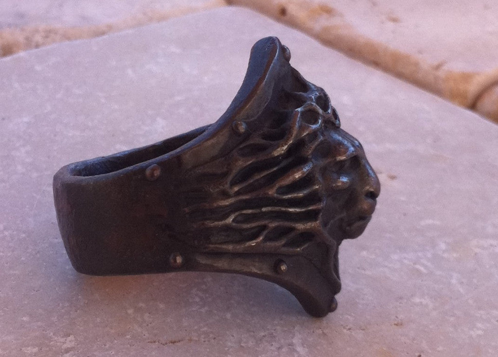 Sterling Silver Lion Head Ring