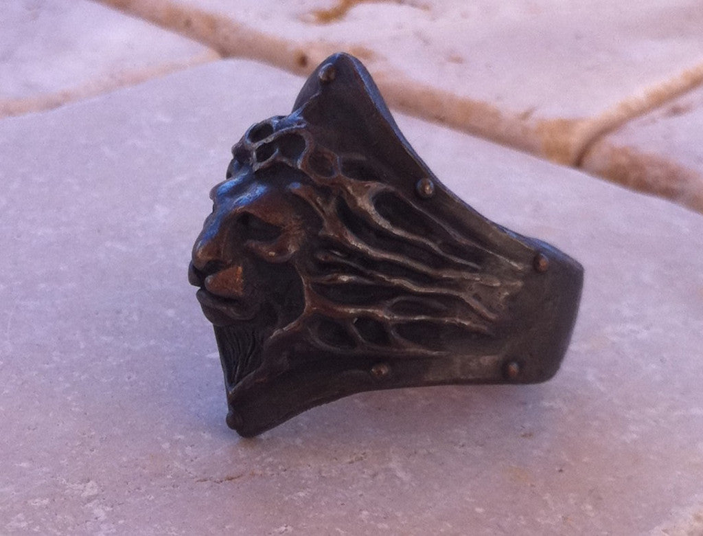 Sterling Silver Lion Head Ring
