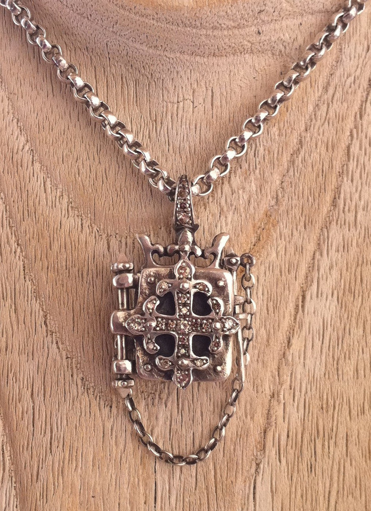 Sterling Silver Cross Locket Book
