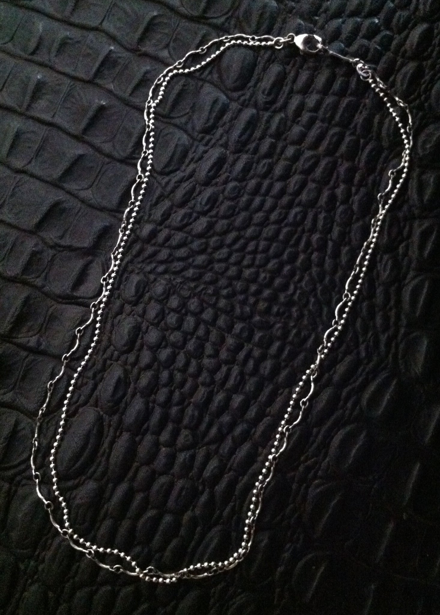 silver double chain silver clasp