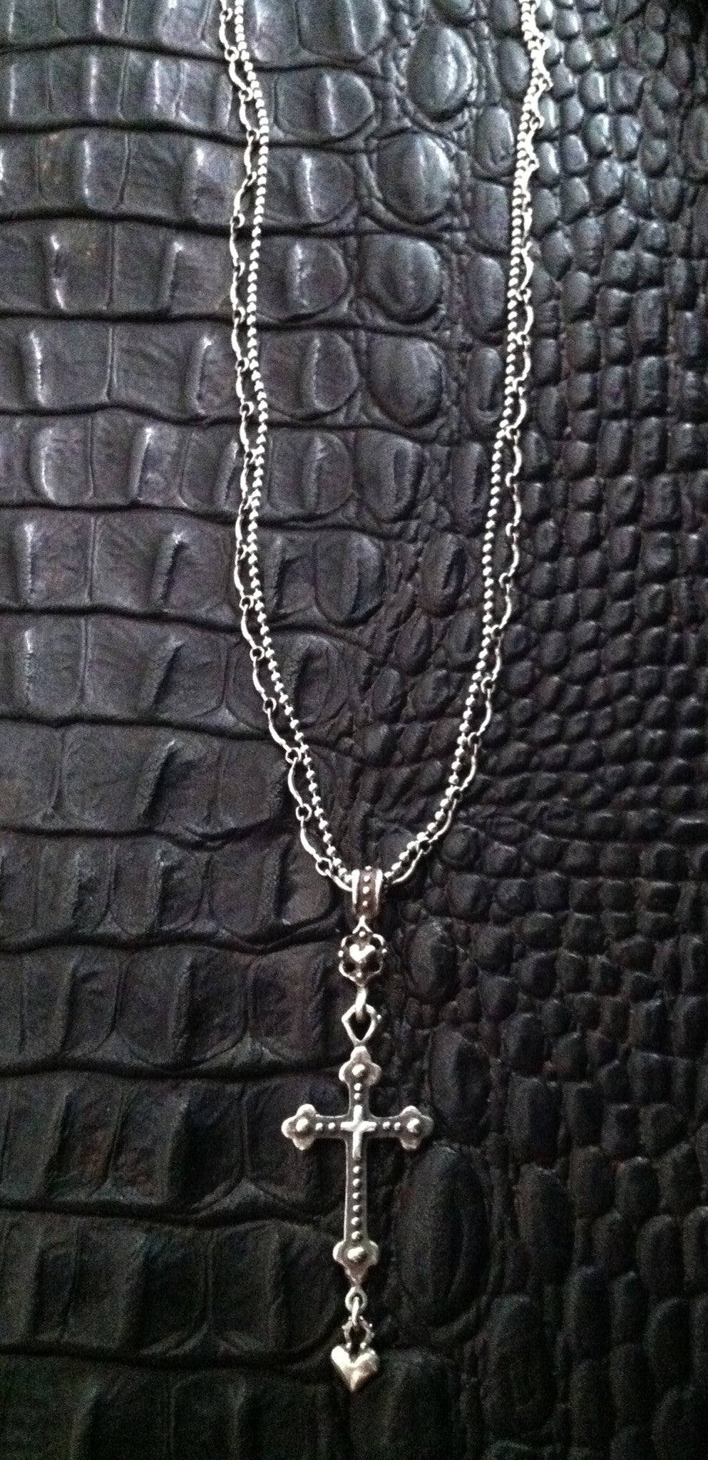 sterling silver cross designsr necklace with hearts