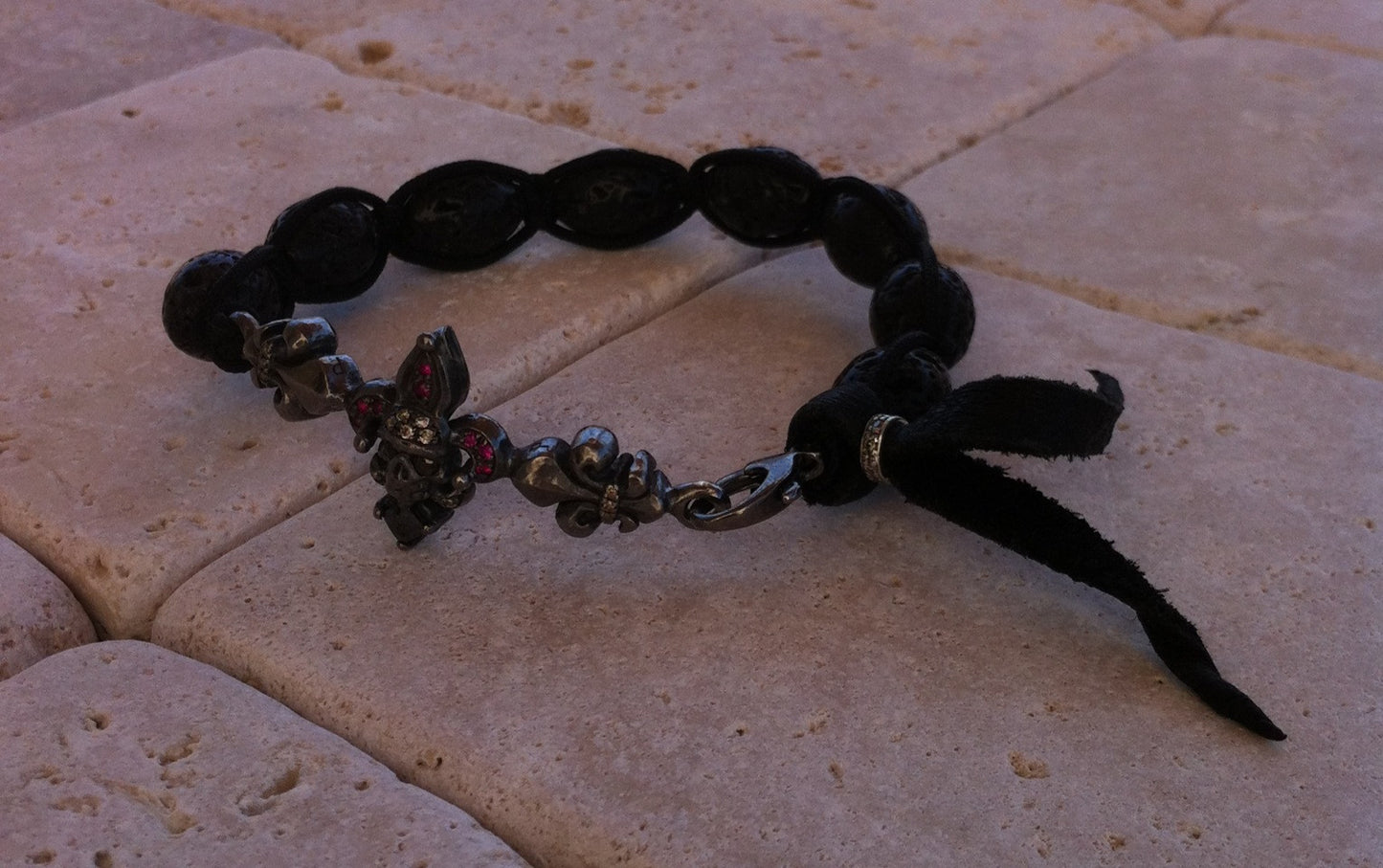 Jester Skull Fluer De Lis Diamond & Ruby by Roman Paul