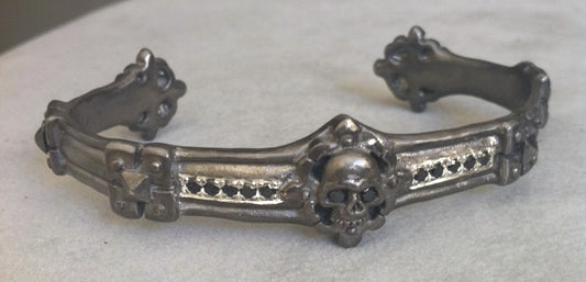 Sterling Silver Cuff with Black Diamonds