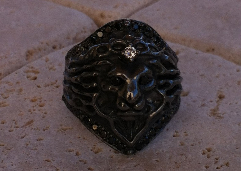Sterling Silver Diamond Lion by Roman Paul