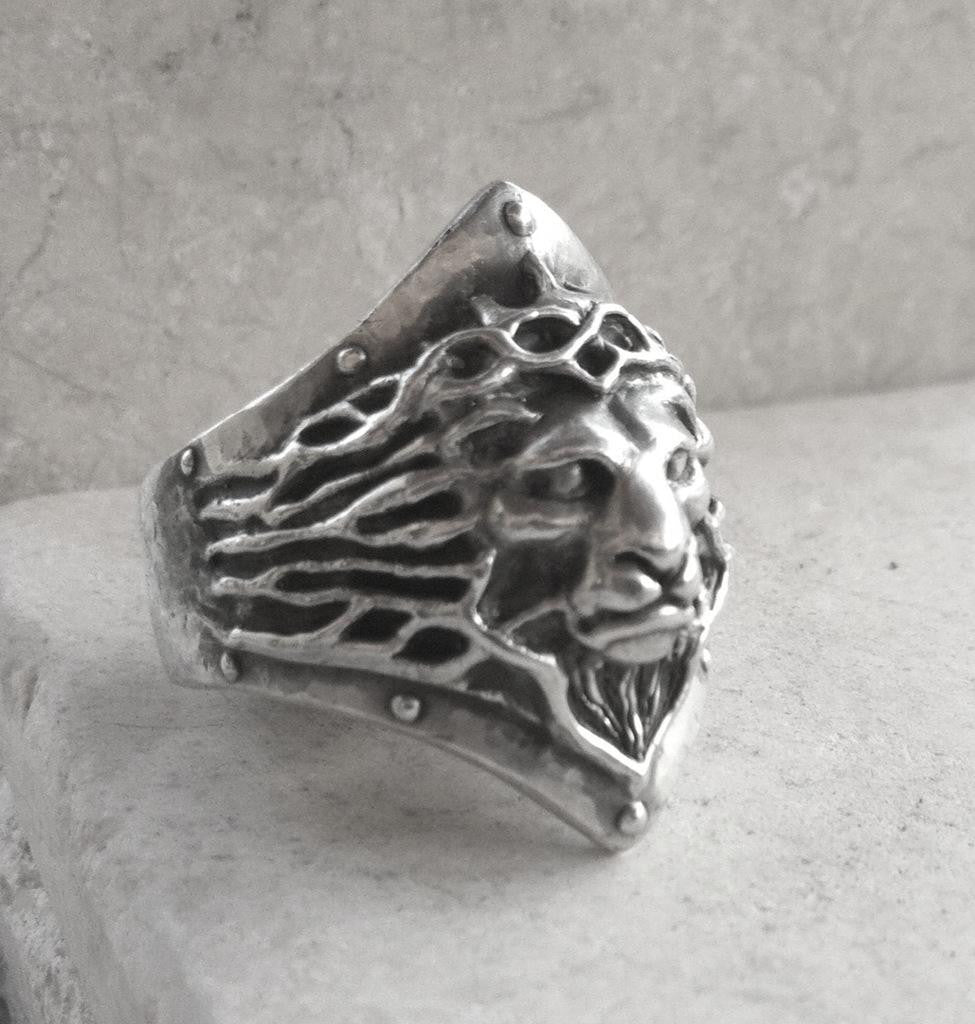 Sterling Silver Lion Ring