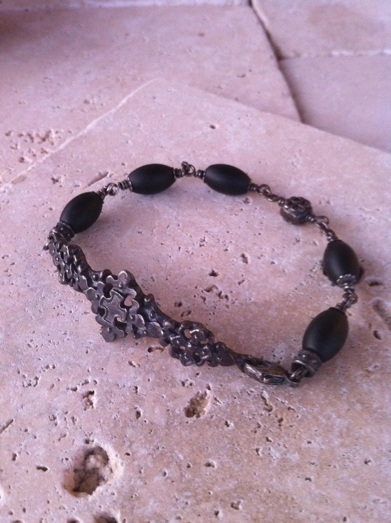 Sterling Silver Cross Bar Bracelet by Roman Paul