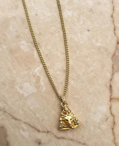 Necklace - Lion Face Piramide 18k plated by roman paul