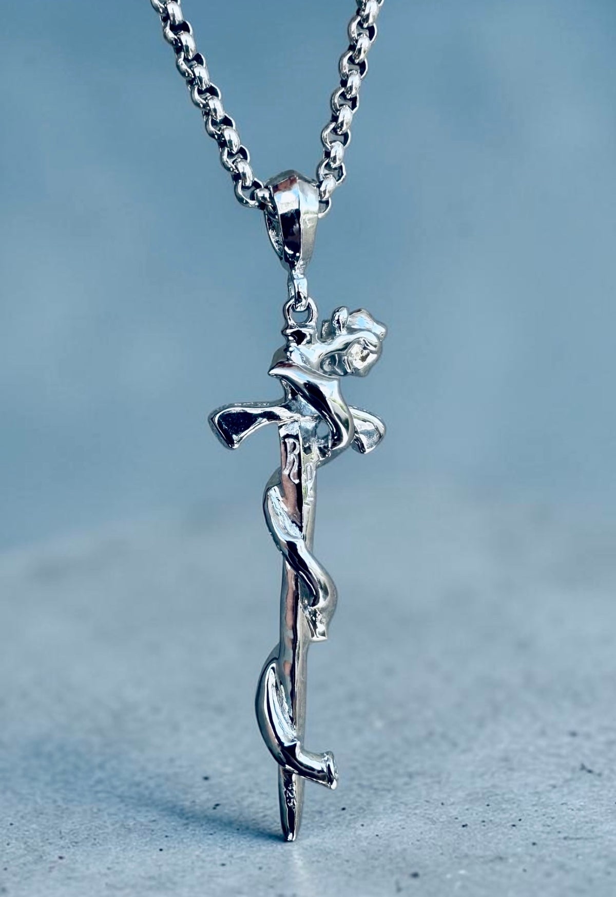 Sword and Rose with Diamonds