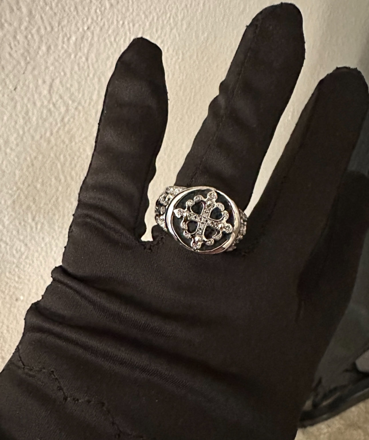 Roman Paul Fleur-de-Lis Cross Ring