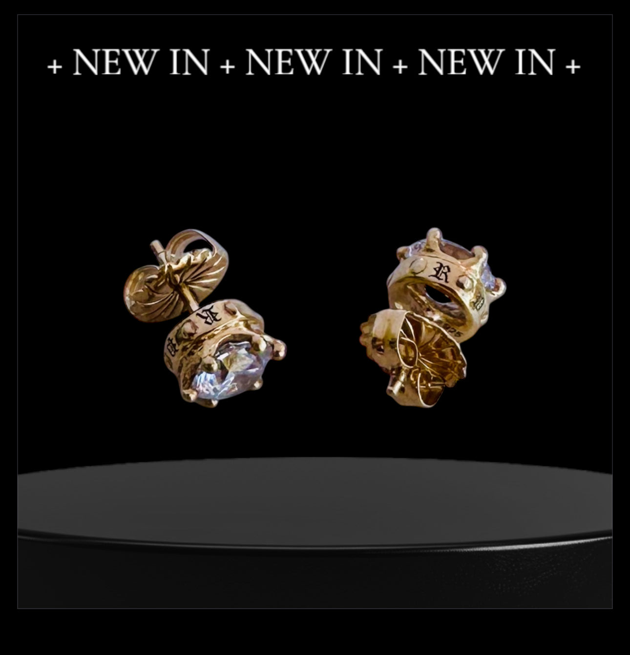 CROWN STUD EARRINGS & CUBIC ZICONIA