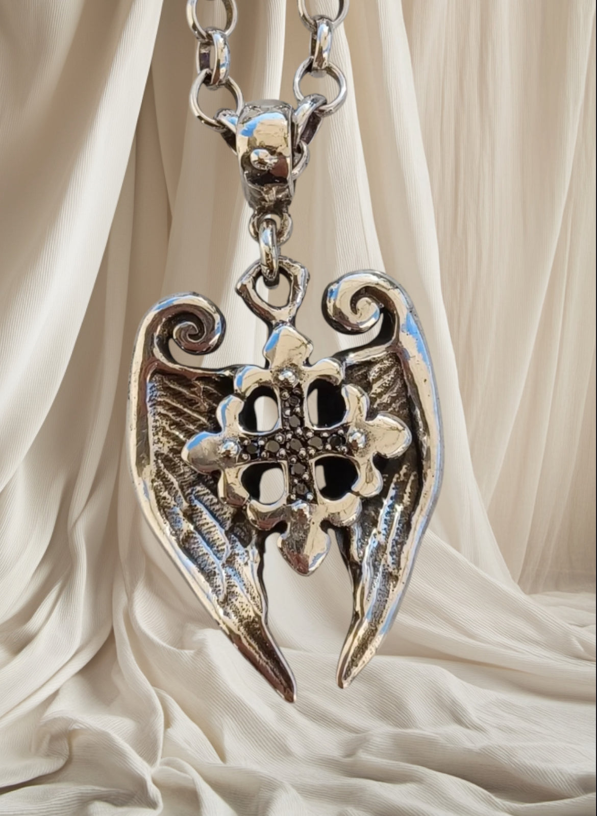 Necklace - Angel Wings FDL Cross