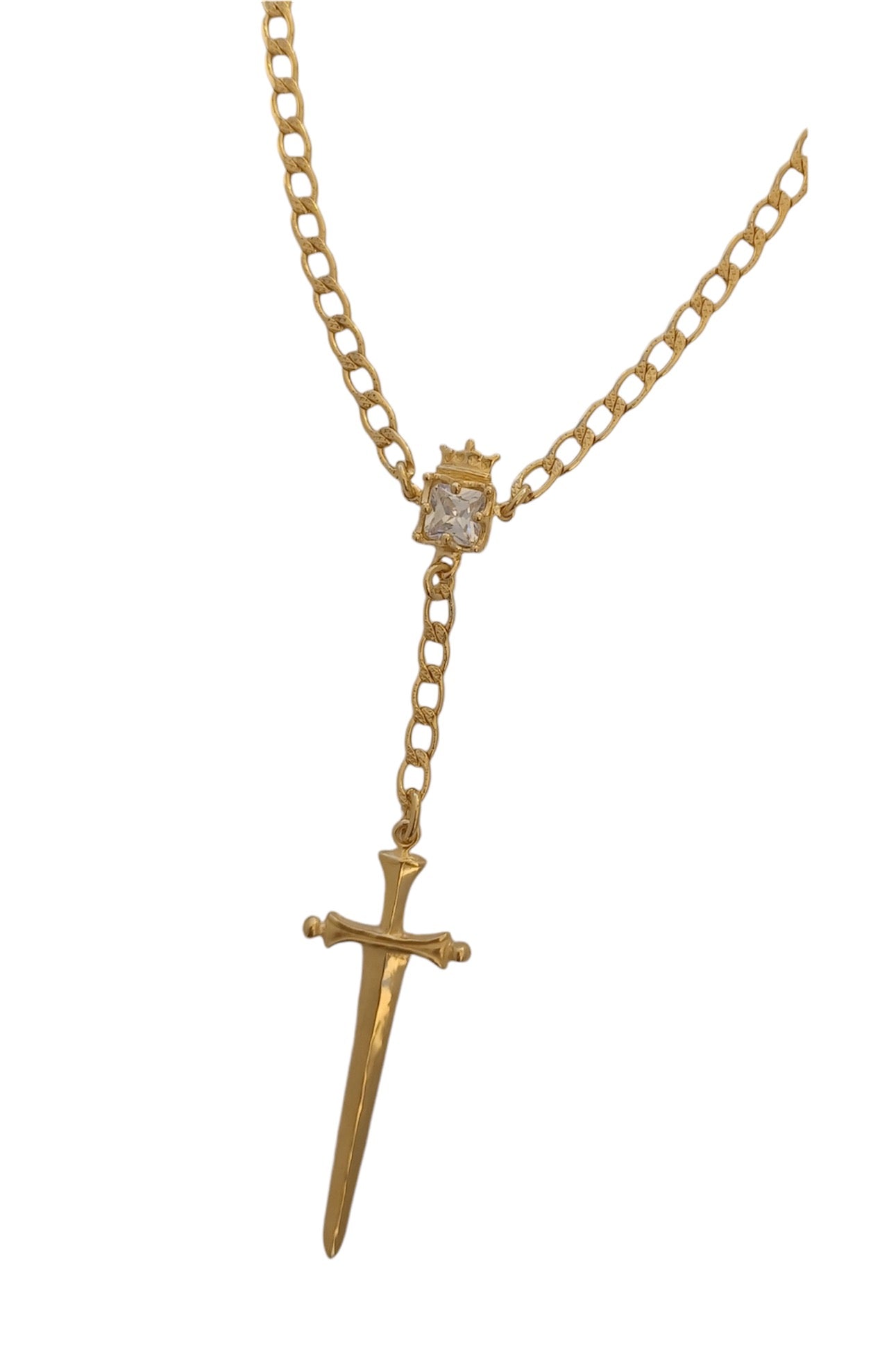 Necklace - Sword with Crowned Frame