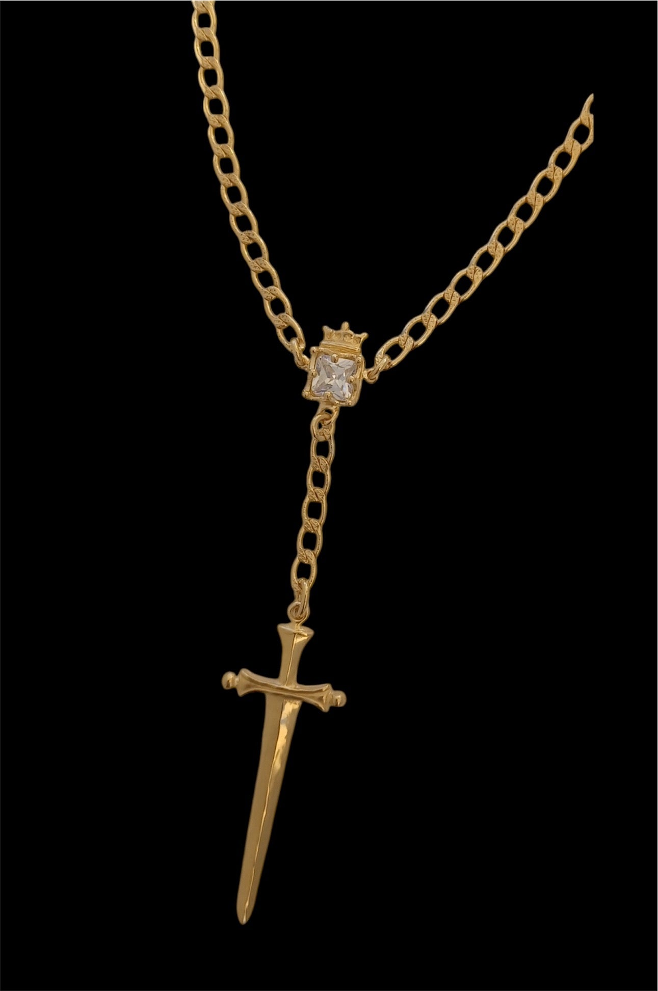 Necklace - Sword with Crowned Frame