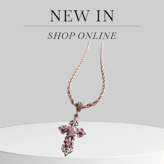 Necklace - Rosegold Silver Knight Cross