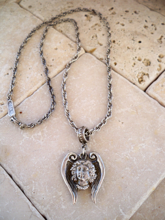 Sterling Silver Guardian Angel Necklace