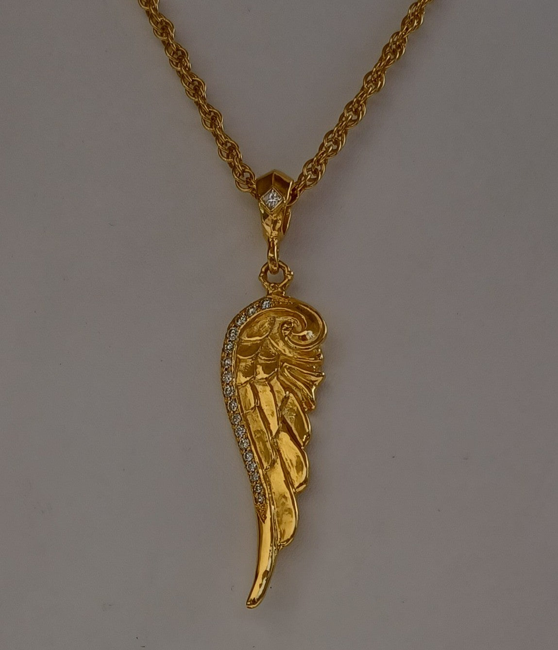 Necklace - Angel Wing & Diamonds