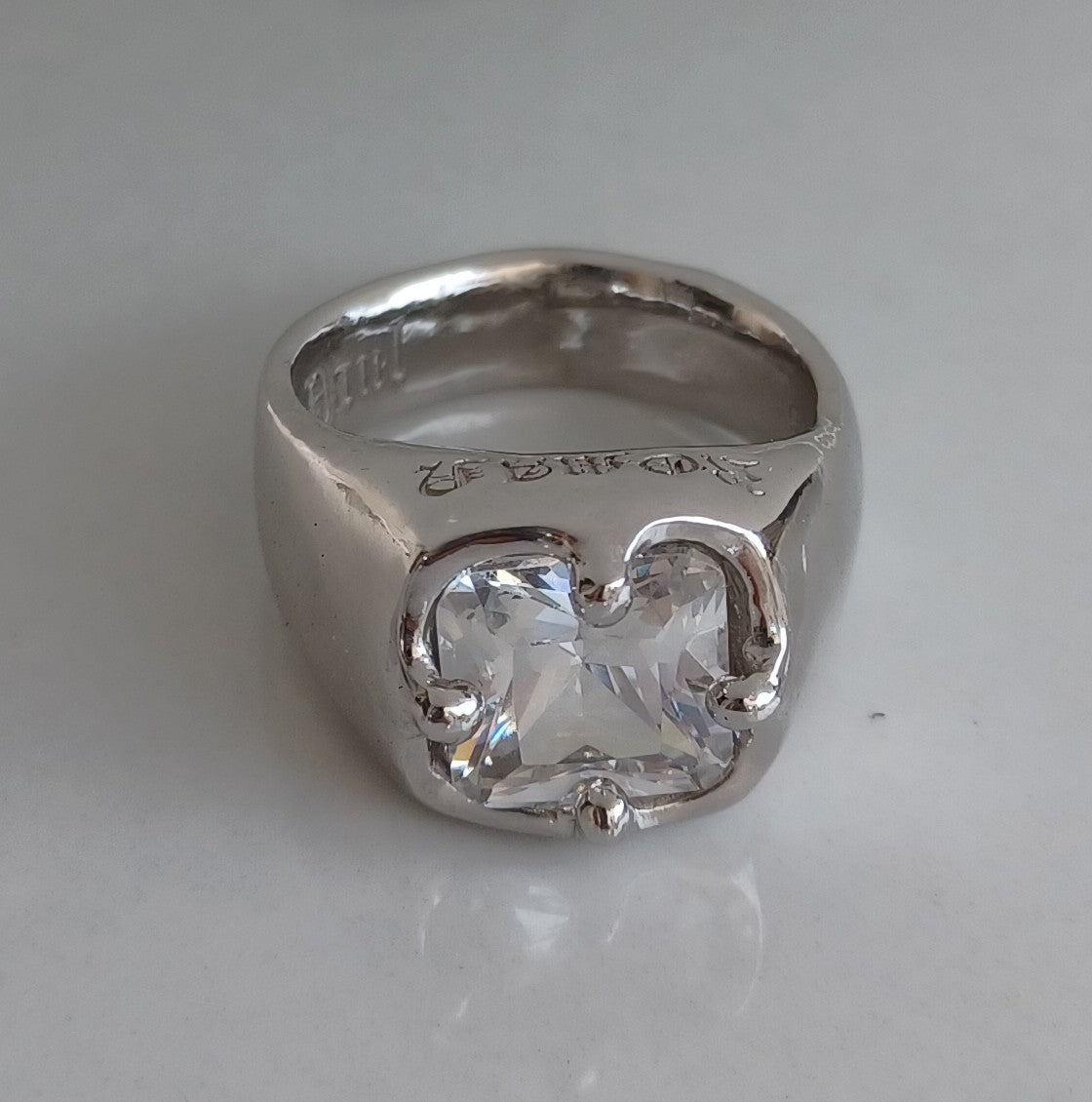Ring - Signet Diamond Cut CZ