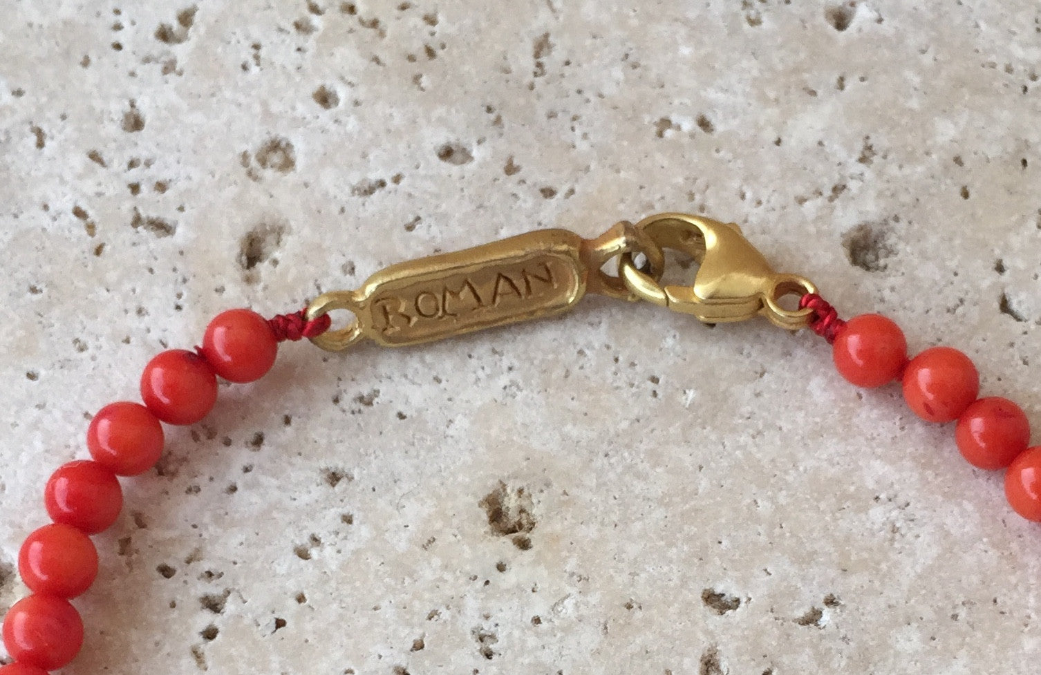 Red Coral Beaded Necklace Rondels