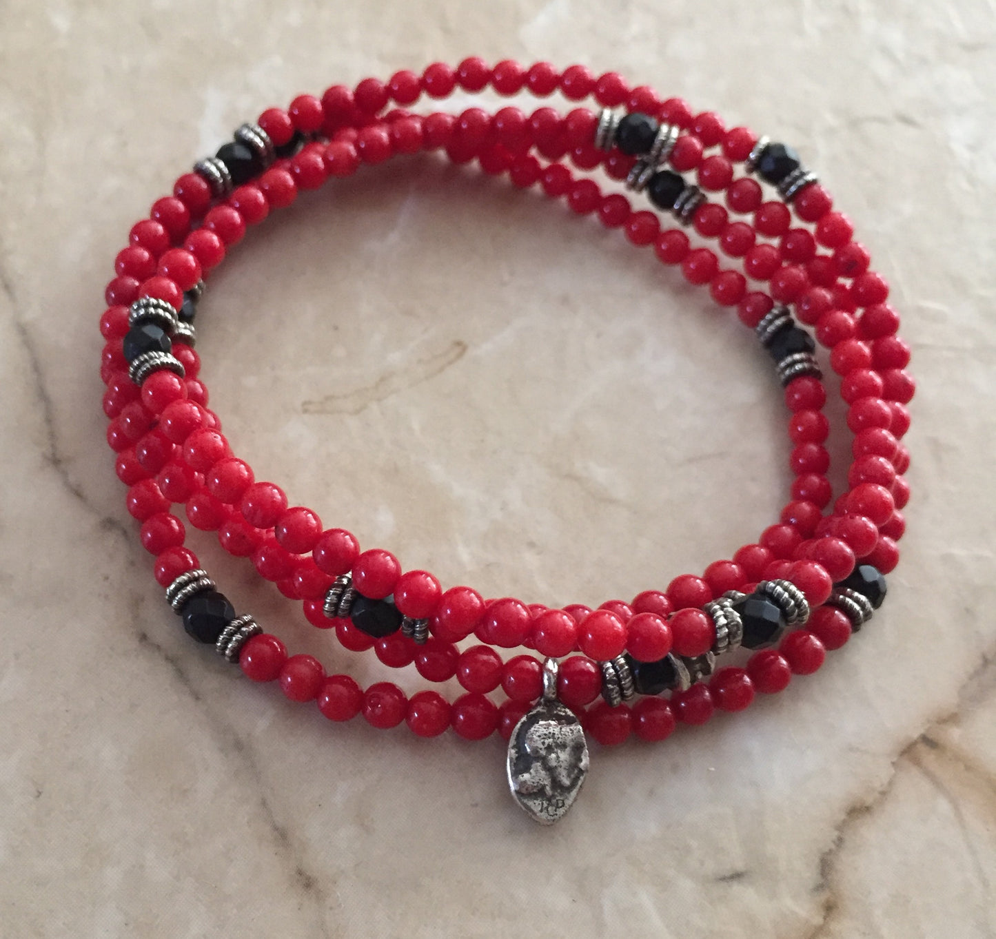 Necklace - Red Coral and Coin
