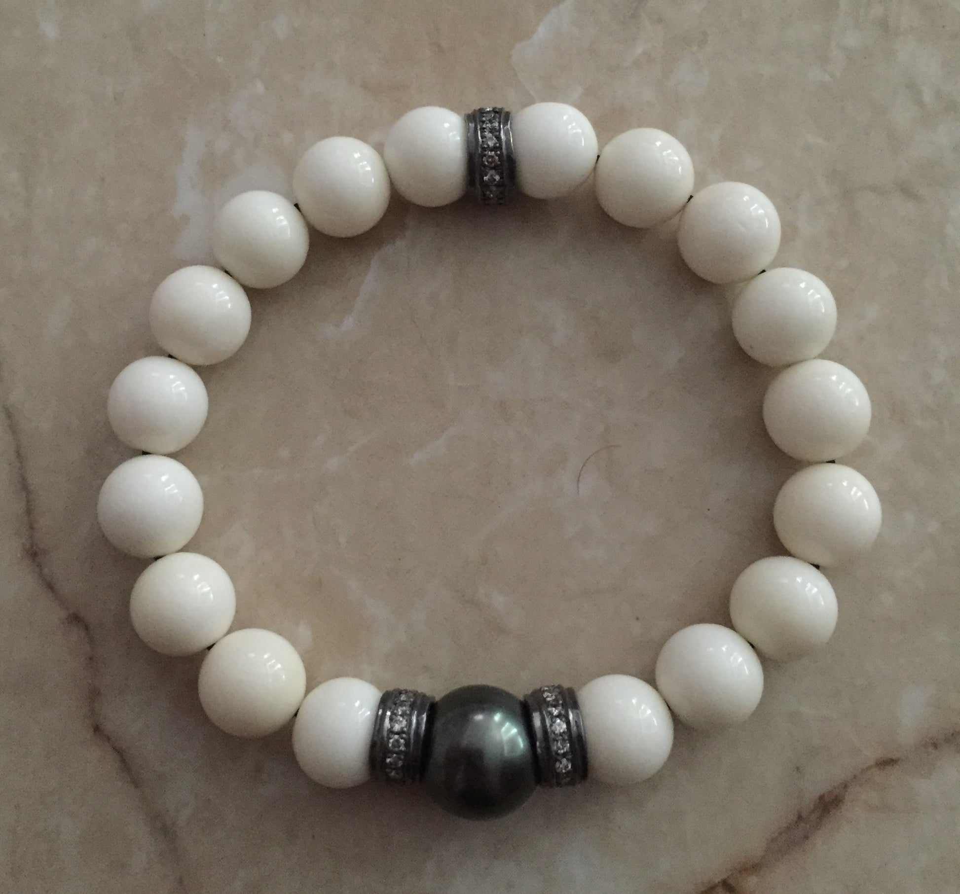 Black Pearl & Coral Beads