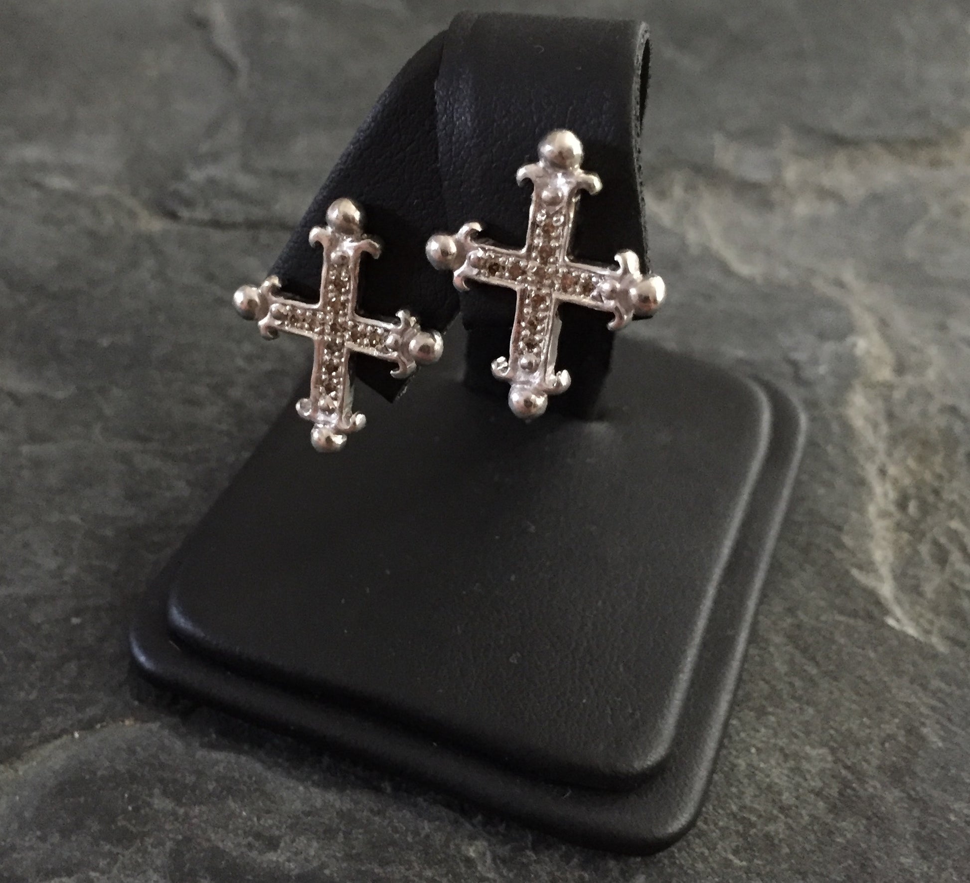 Earrings - Diamond Cross by Roman Paul