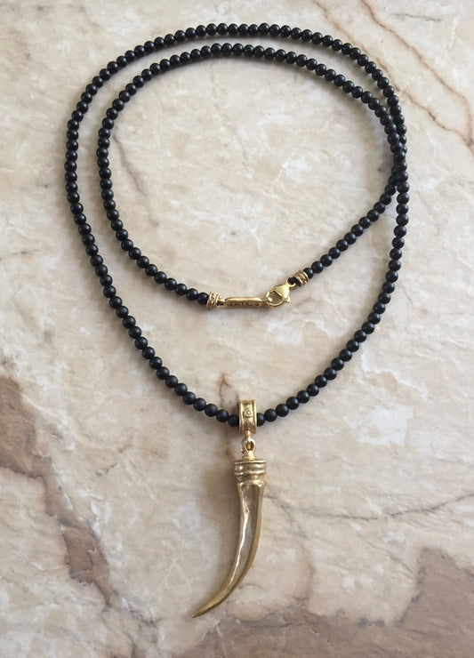 Necklace - 18k plated Italian Horn by Roman Paul