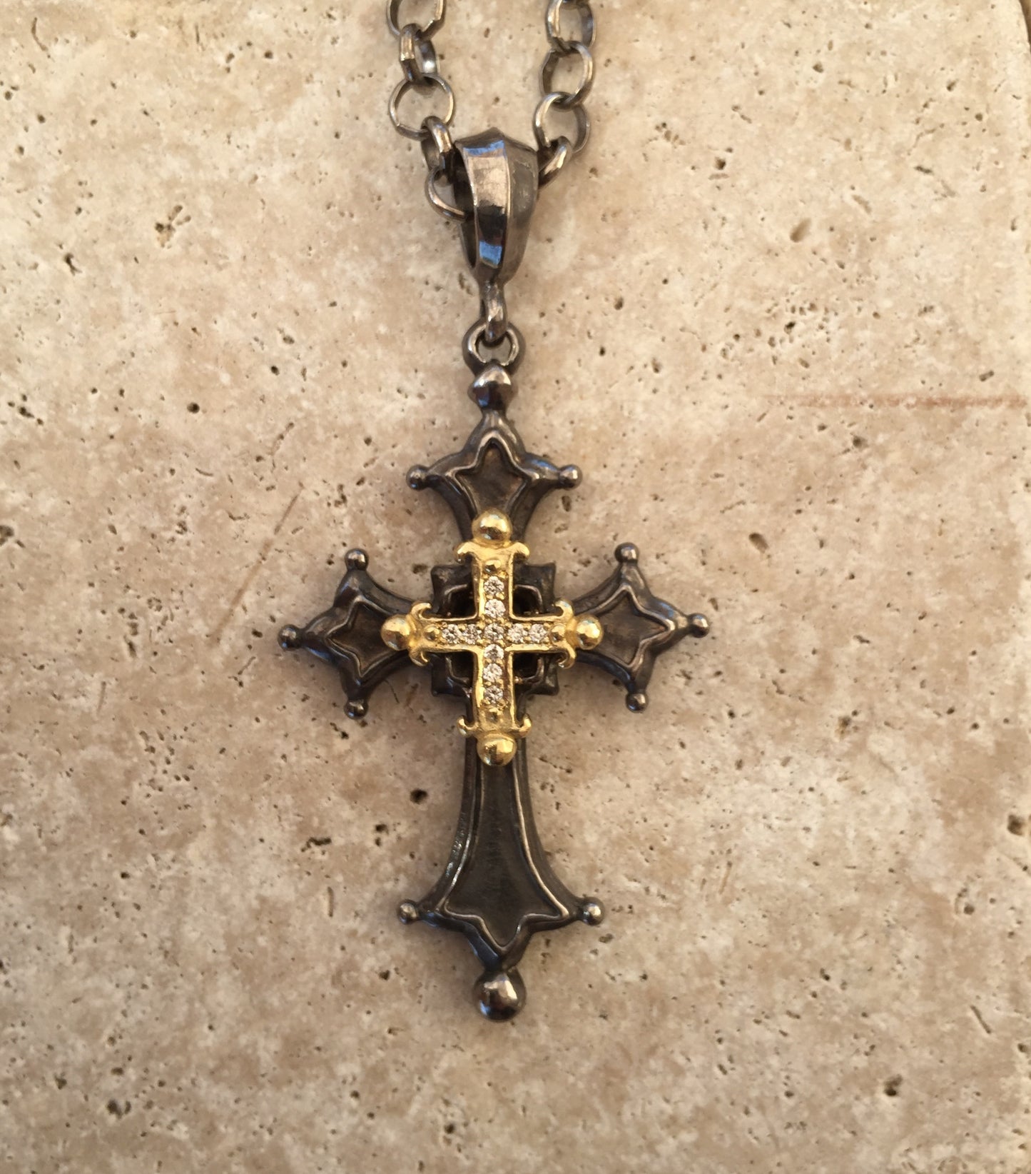 Cross - Necklace & Gold Diamond Cross