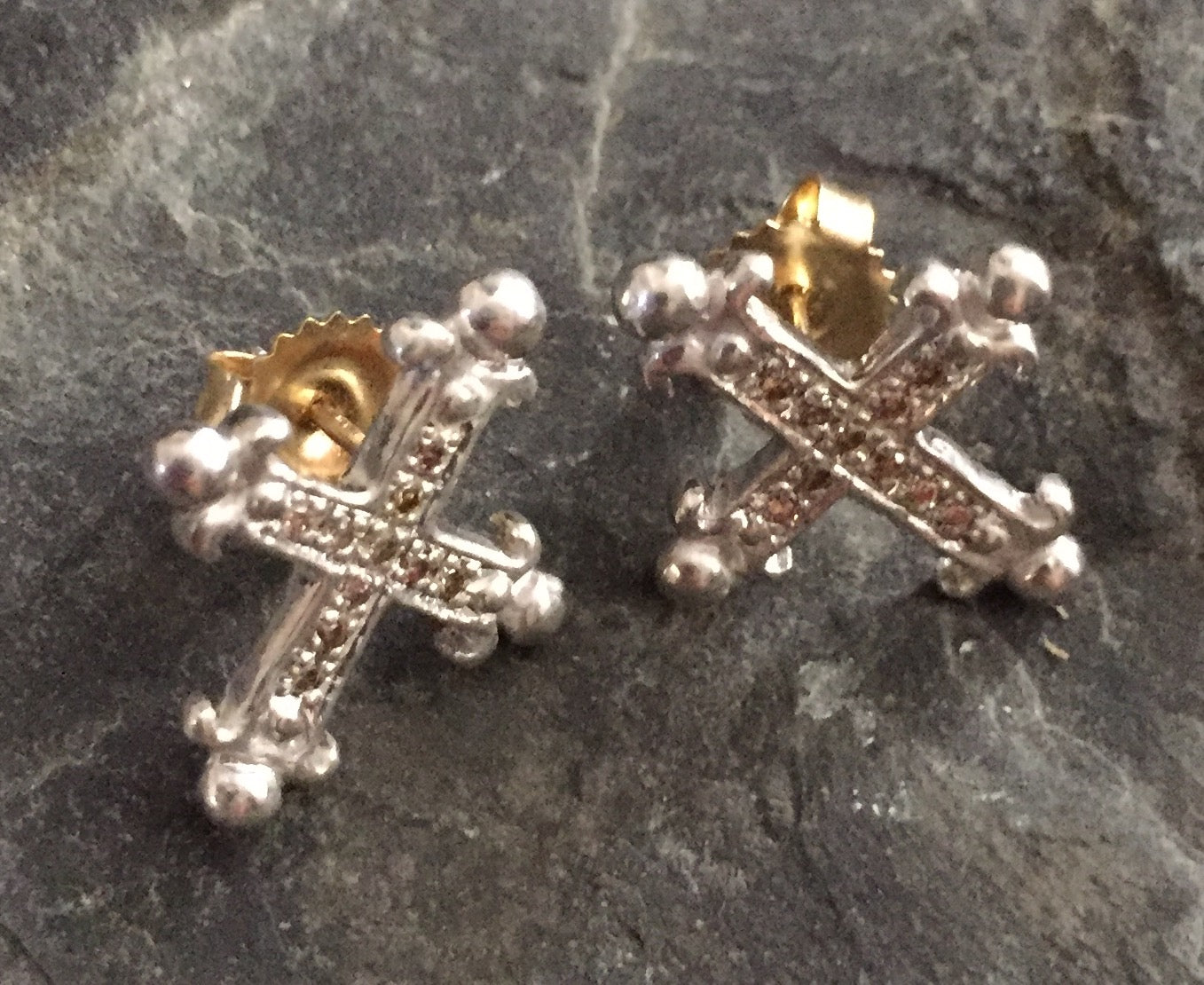 Earrings - Diamond Cross
