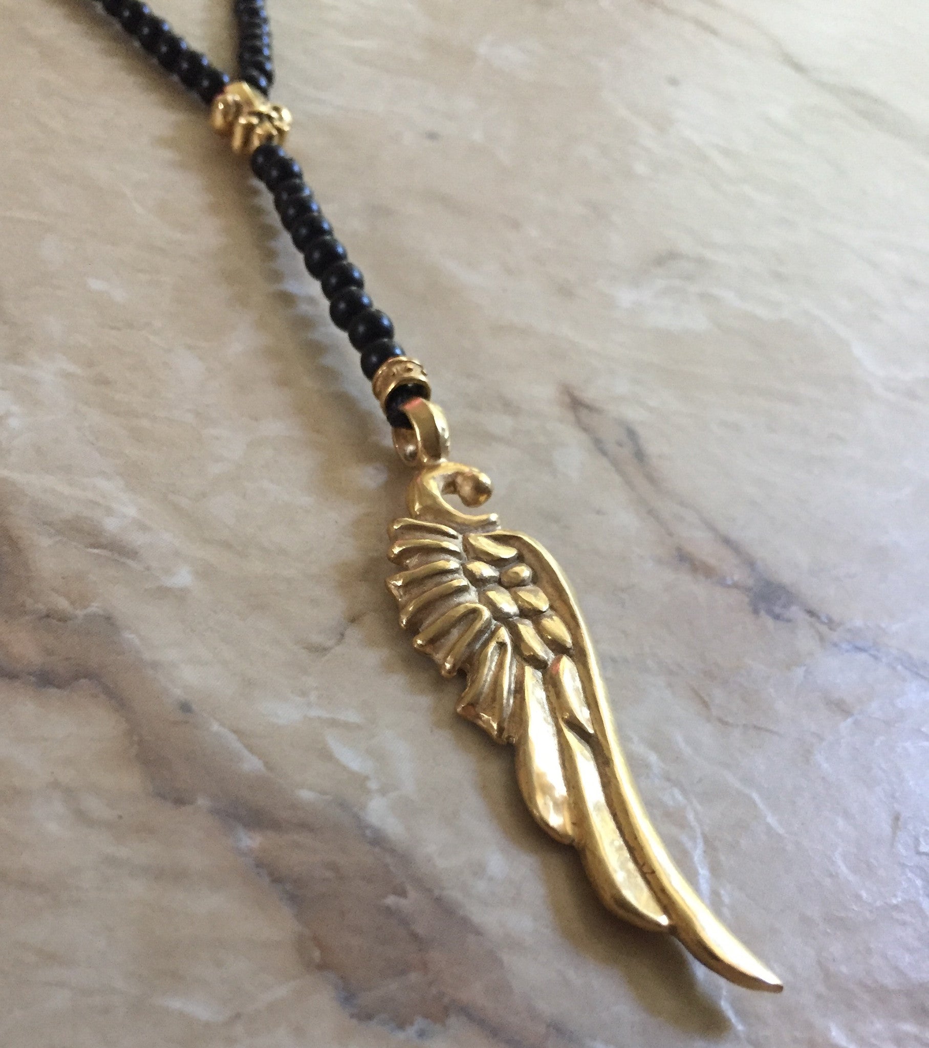 Necklace - Yellow Gold Plated Wind & Fleur de Lis by Roman Paul