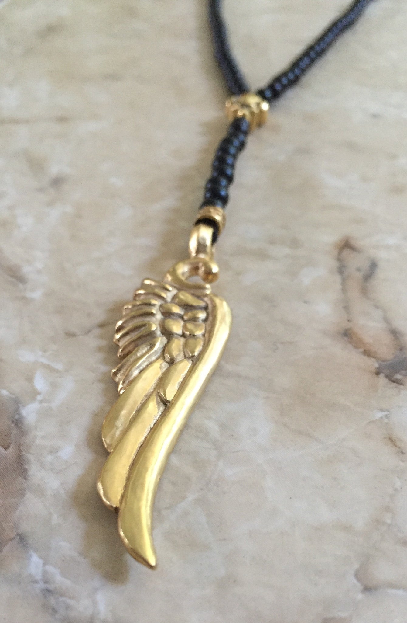 Necklace - Gold Plated Wind & Fleur de Lis by RomanPaul