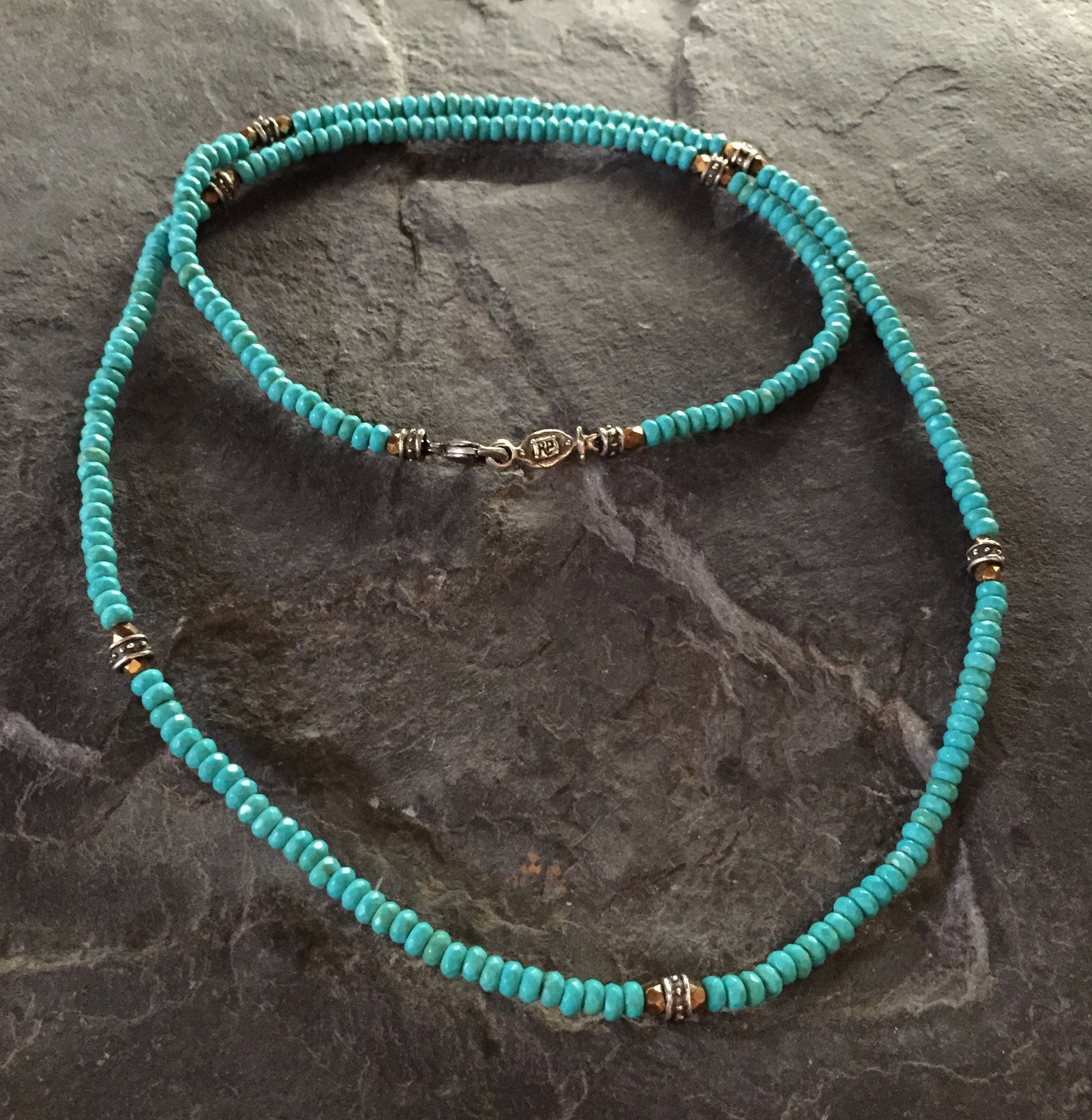 Necklace - Silver Roundels & Blue Magnesite by Roman Paul