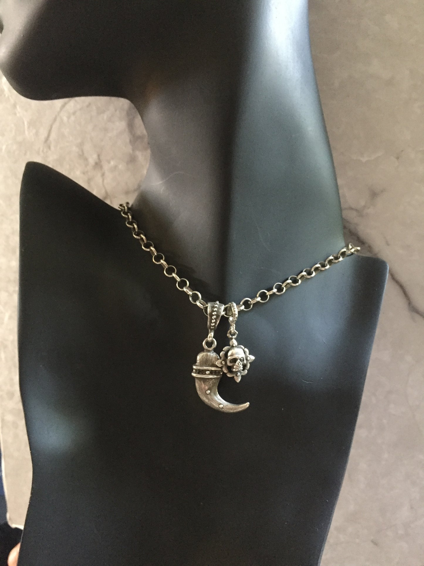 Necklace - Skull and Talon & Black Diamonds
