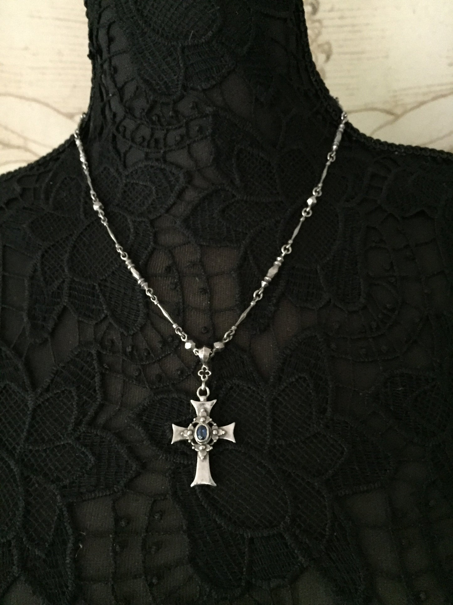 Necklace - Gothic Iolite Cross