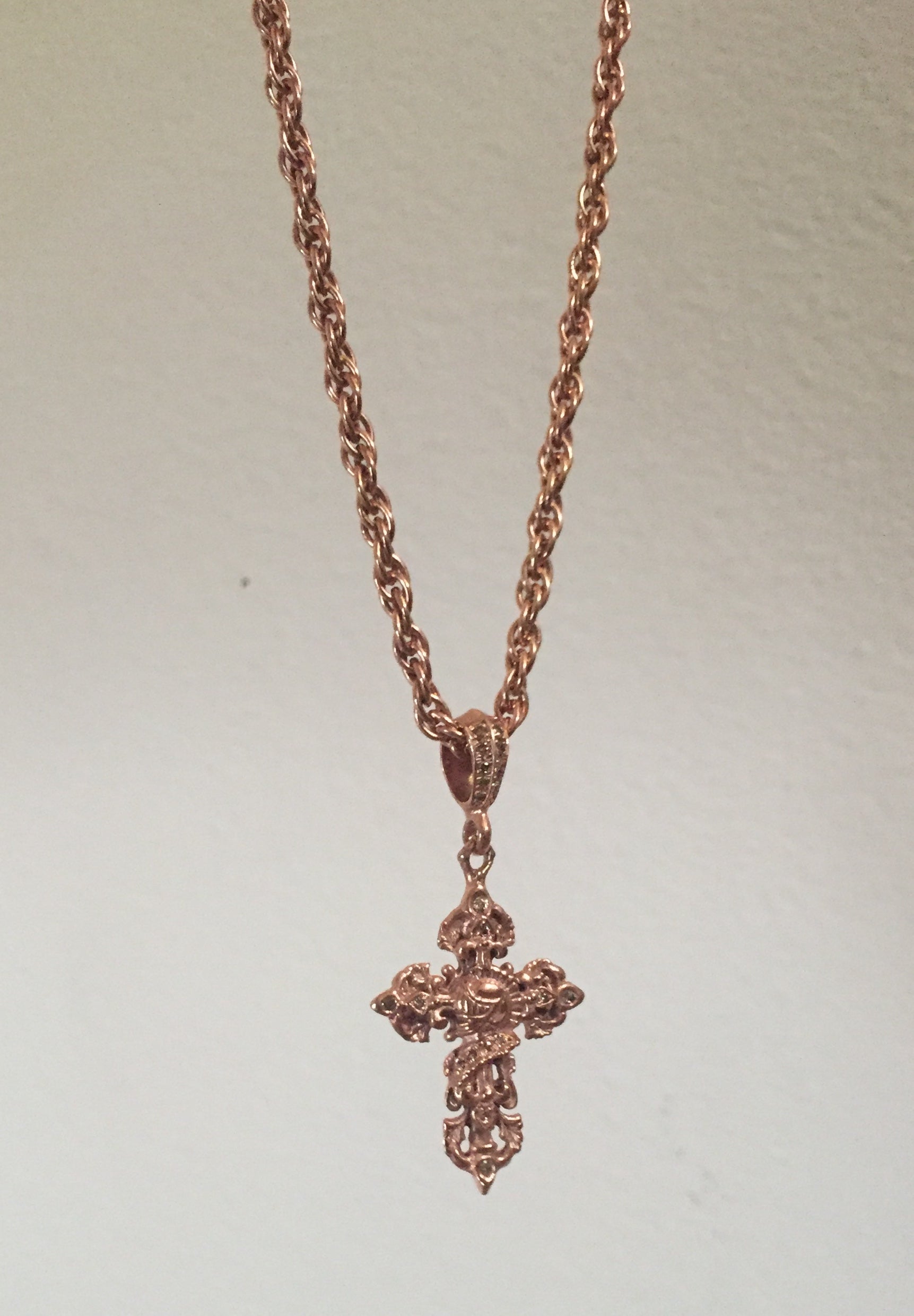 Necklace - Rose gold Silver Knight Cross by Roman Paul