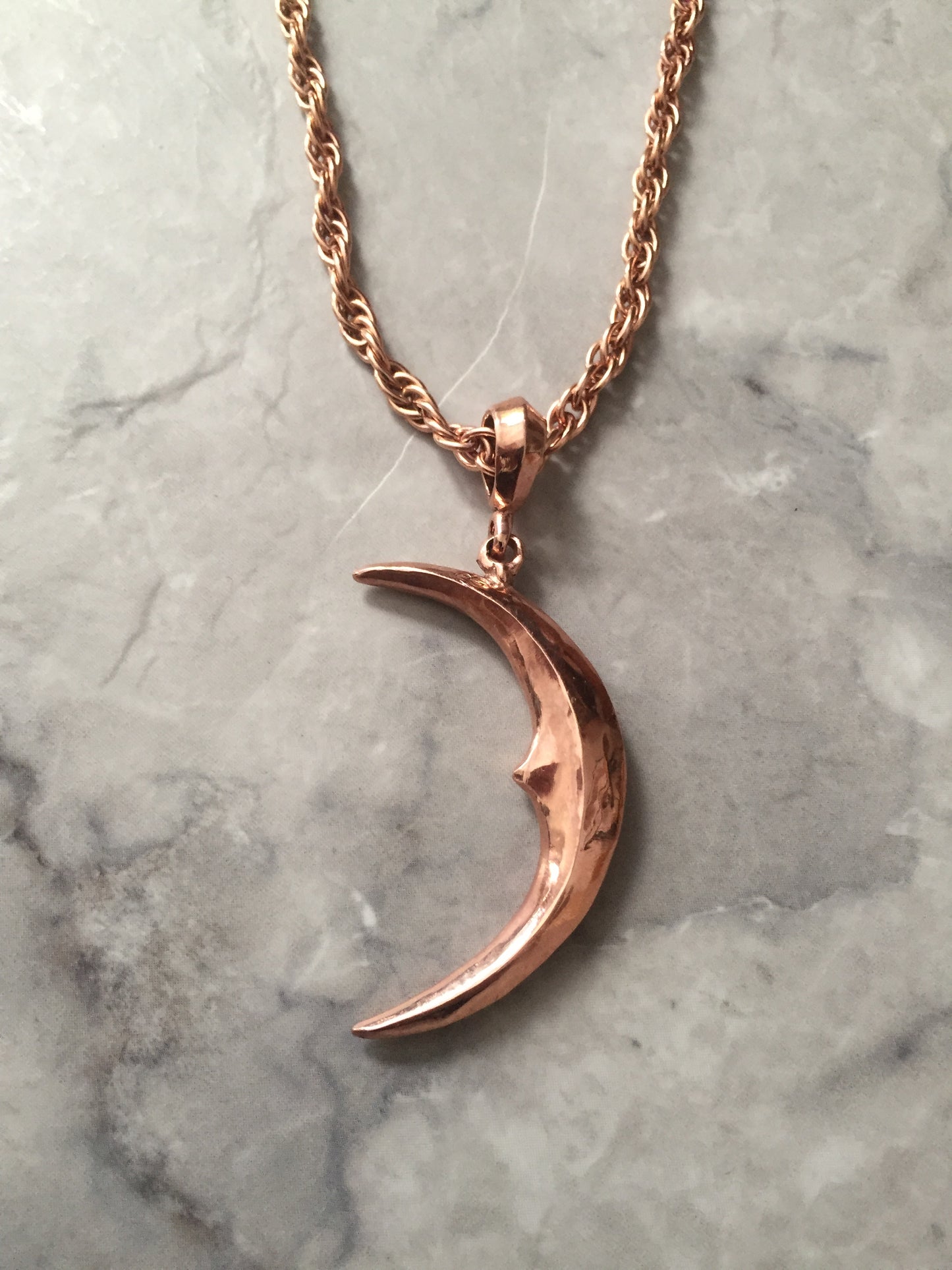 Necklace - Rose Crescent Moon & Dimaond