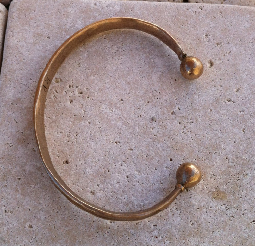 Antiqued Bronze Bracelet hammered