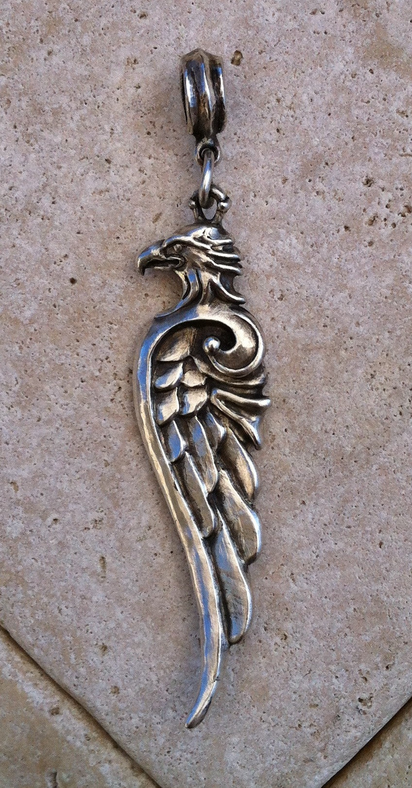 Sterling Silver Eagle Head & Wing Profile Pendant