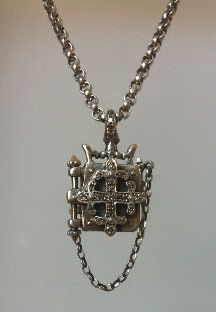 Necklace - Sterling Silver Cross Locket