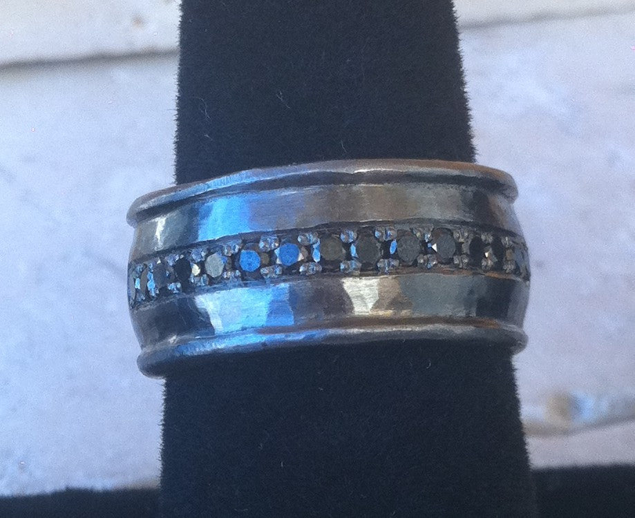 Silver Men's Eternity Wedding Band Ring by Roman Paul